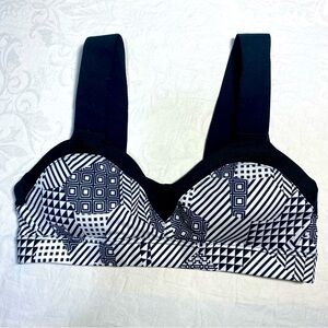 Brooks Moving Comfort Women's Hot Shot Sports Bra XS Wide Strap Straps Patterned